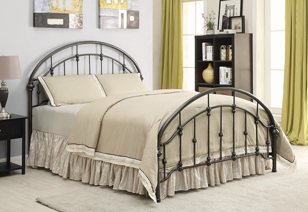 Dark bronze powder coated finish full bed by Coaster