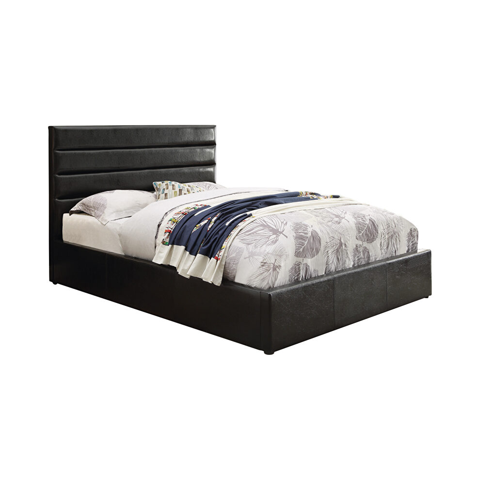 Casual black queen storage bed by Coaster