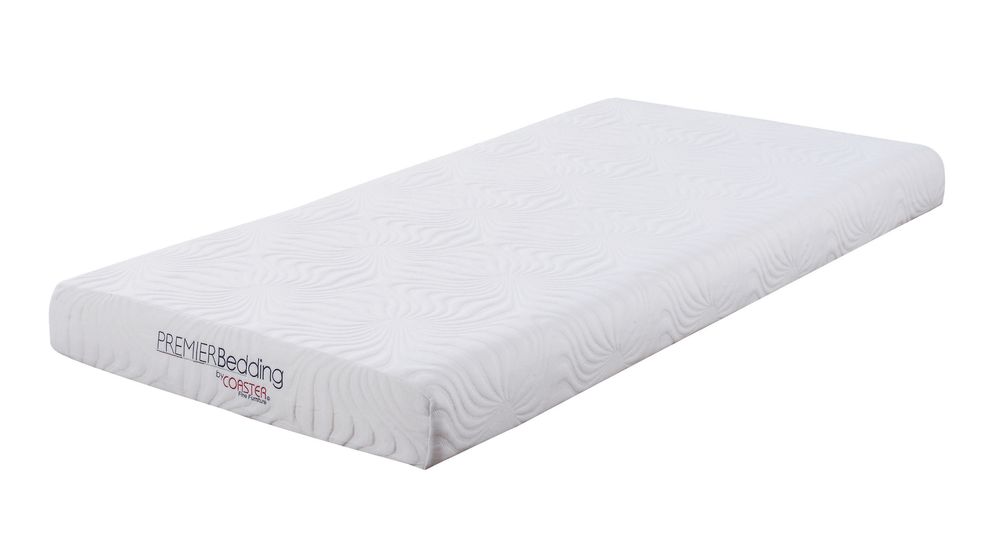 White 6-inch full memory foam mattress by Coaster
