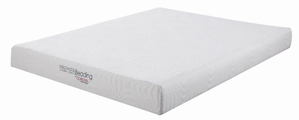 White 8-inch twin memory foam mattress by Coaster
