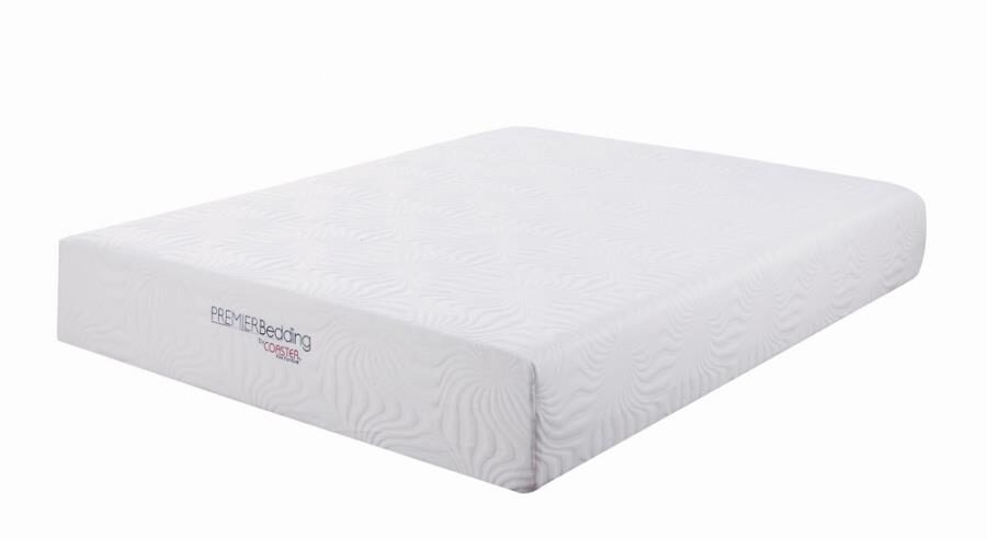 White 12-inch eastern king memory foam mattress by Coaster