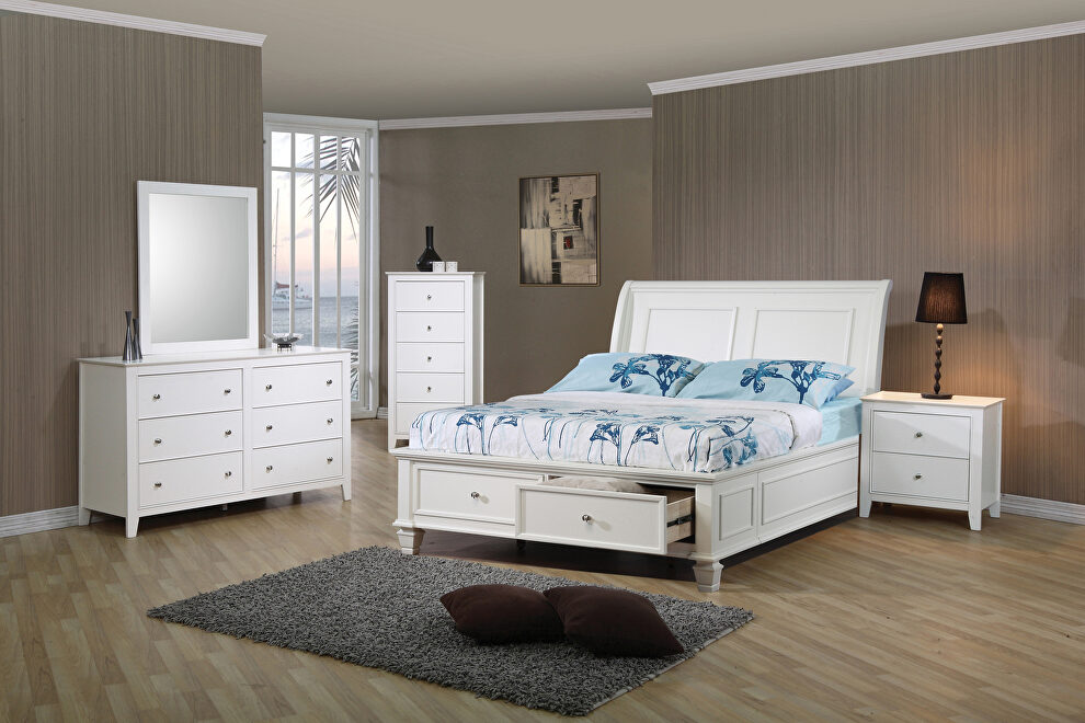 Coastal white twin bed by Coaster