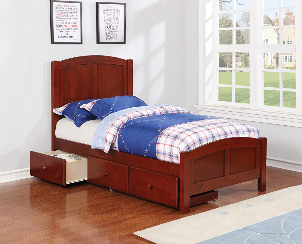 Twin panel bed in a chestnut finish by Coaster