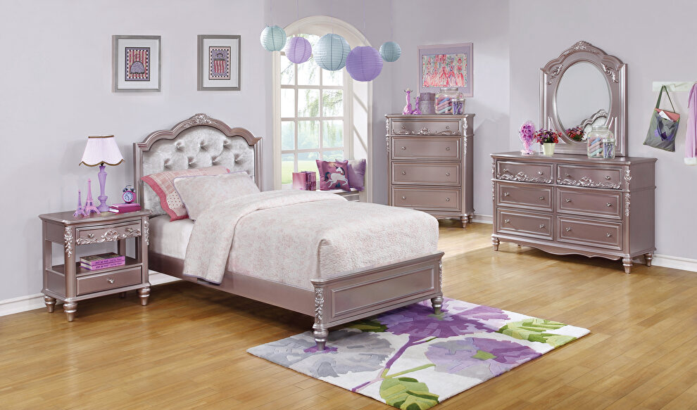 Metallic lilac full bed by Coaster