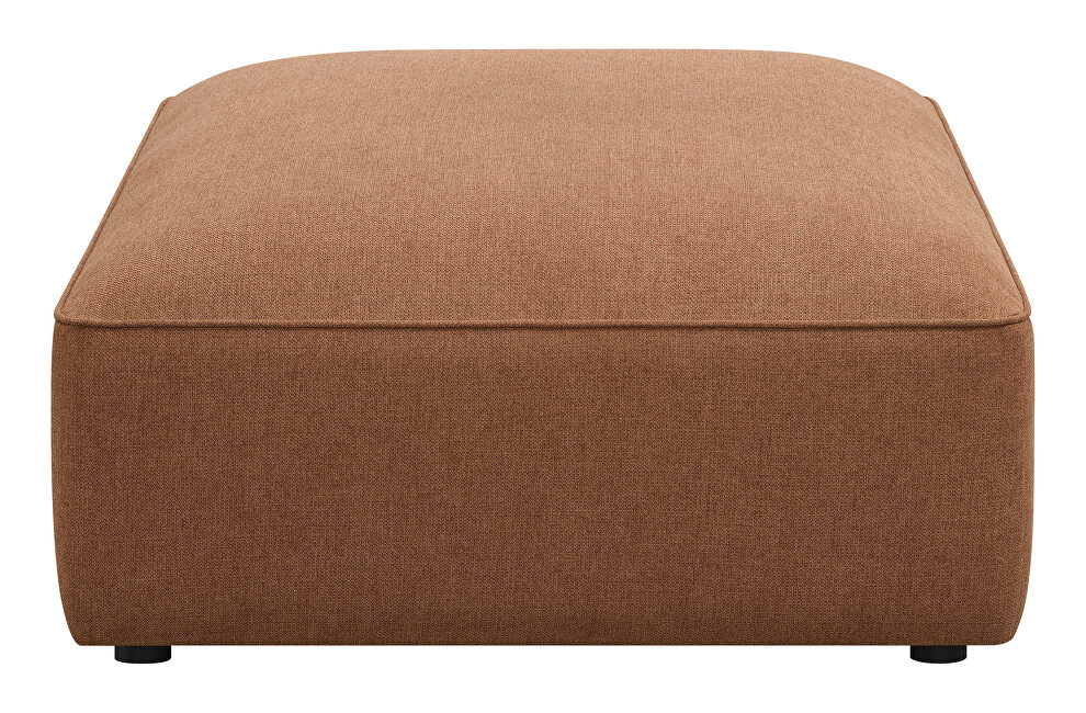 Upholstered ottoman in terracotta fabric by Coaster