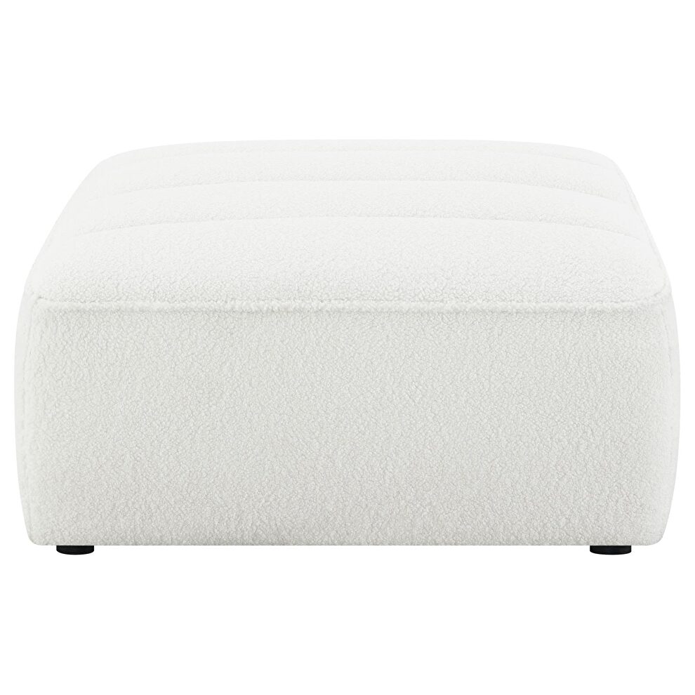 Upholstered ottoman in natural faux skin fabric by Coaster