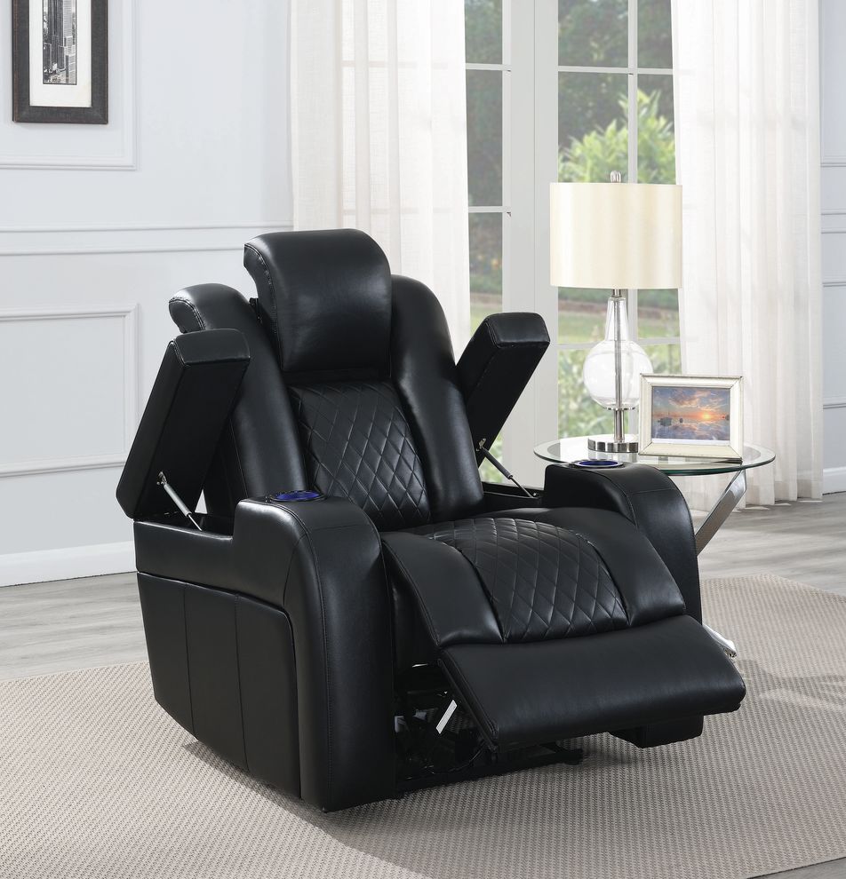 Black power motion recliner chair by Coaster