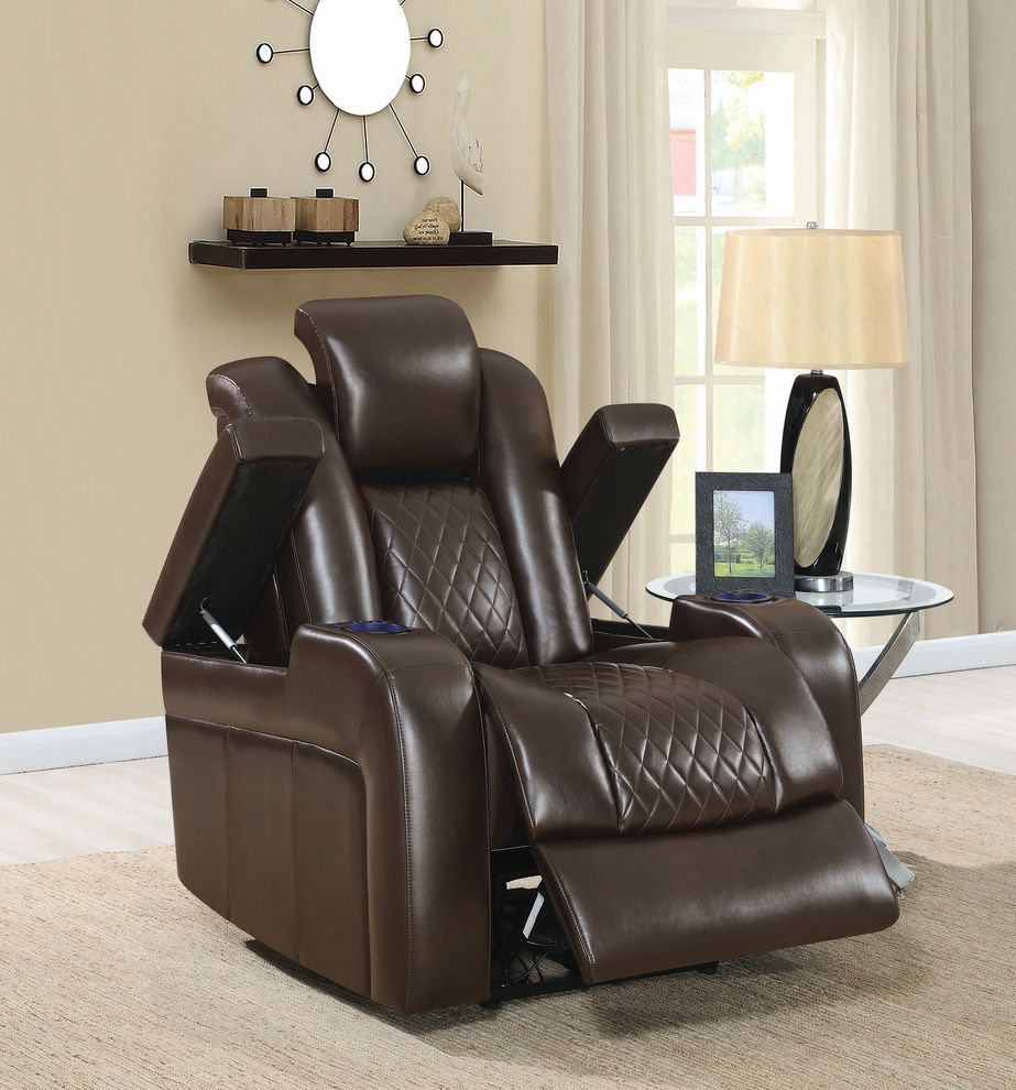 Delangelo brown power motion recliner by Coaster