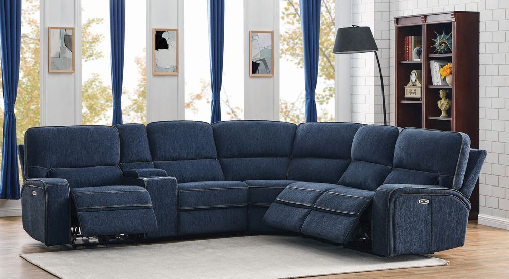 6 pc power2 sectional in performance chenille fabric by Coaster