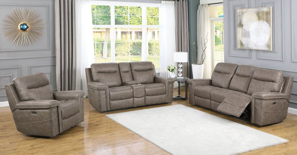 Power2 sofa in taupe performance fabric by Coaster