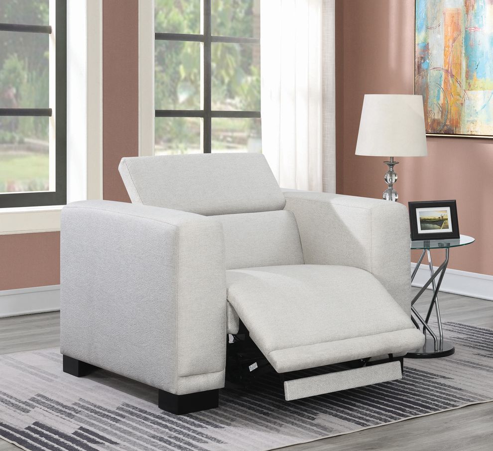 Power2 recliner in beige chenille fabric by Coaster