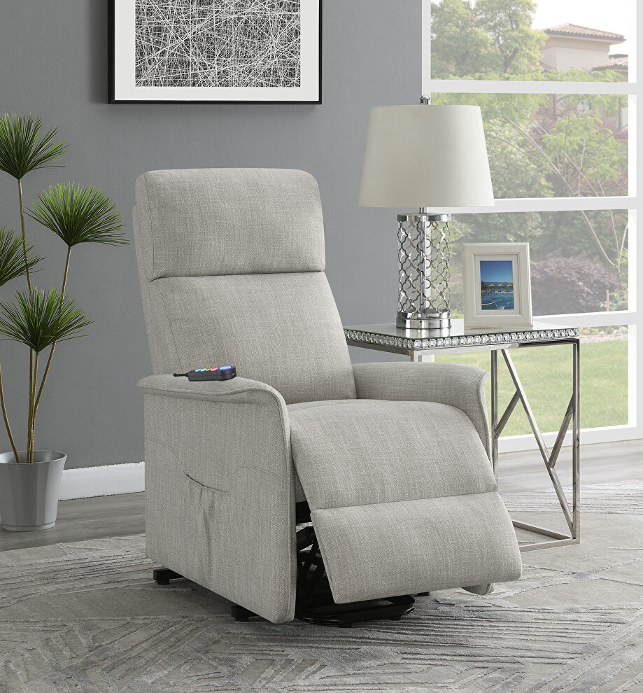 Power lift massage chair in beige by Coaster