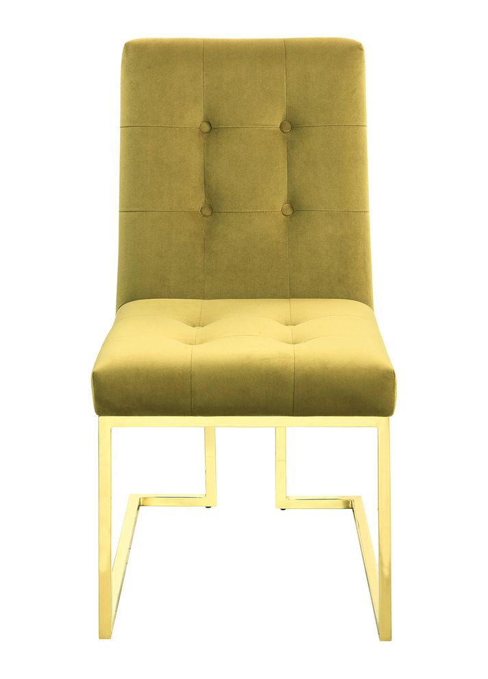 Modern mustard and gold dining chair by Coaster