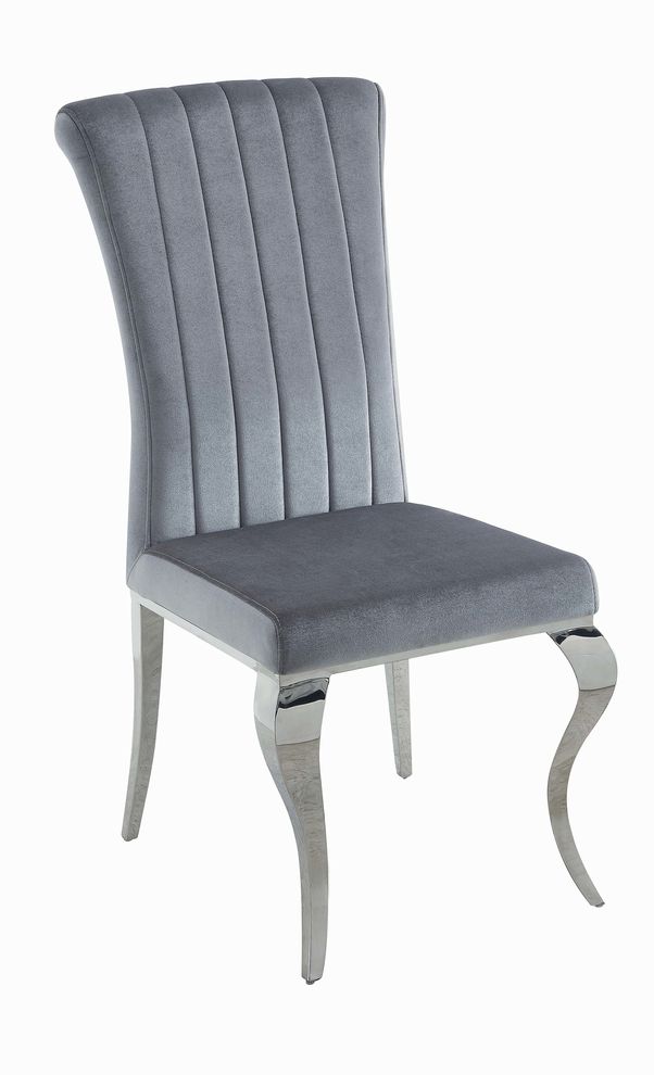 Hollywood glam chrome dining chair by Coaster