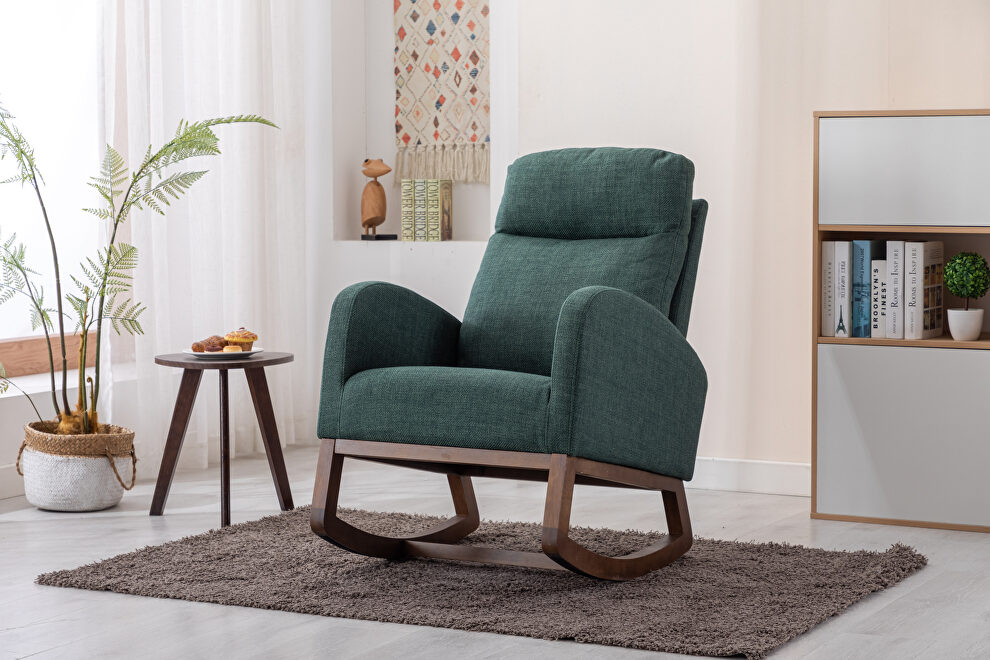 Comfortable rocking chair in emerald by La Spezia