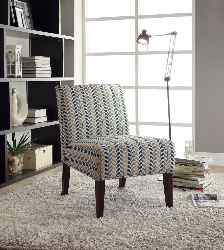 Blue/beige accent chair by Coaster