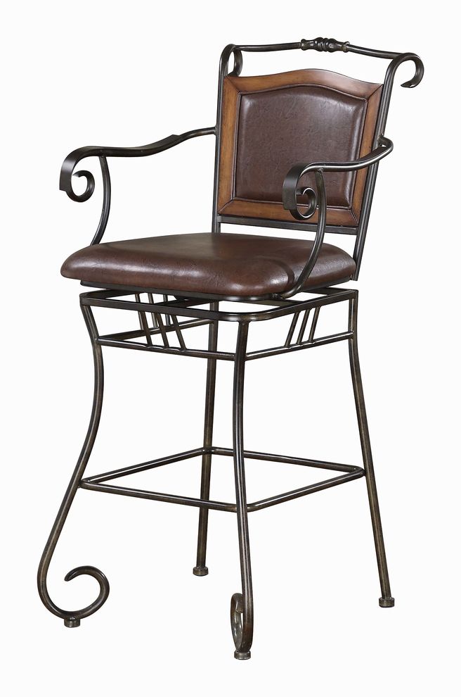 Traditional metal bar stool by Coaster