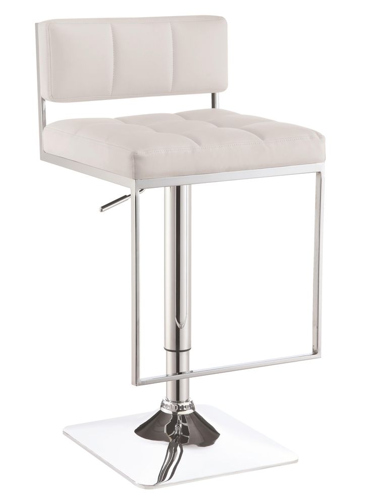 Adjustable bar stool in white by Coaster