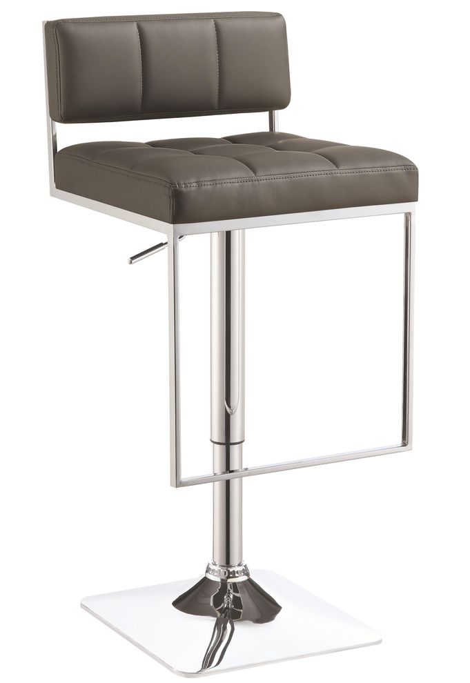 Adjustable square bar stool in gray by Coaster