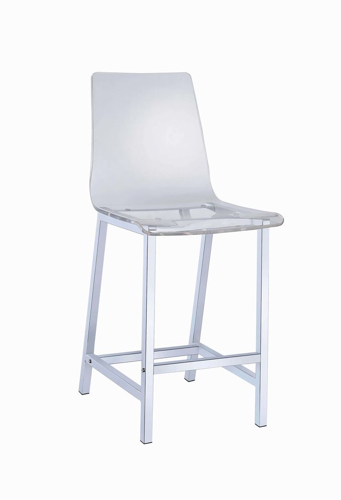 Everyday contemporary clear and chrome bar stool by Coaster