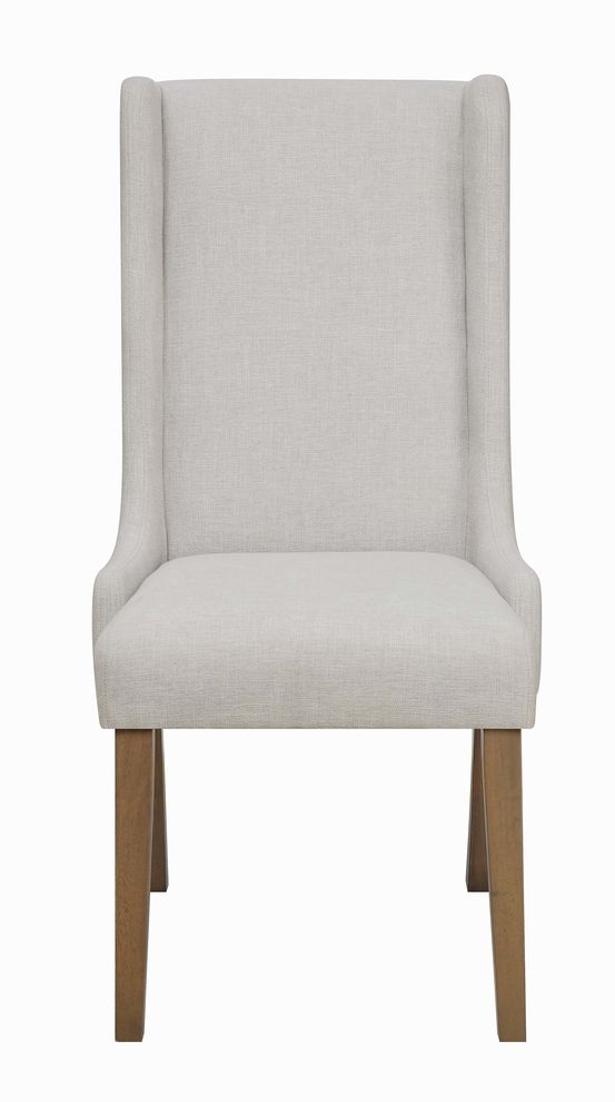 Solomon beige and brown dining chair by Coaster