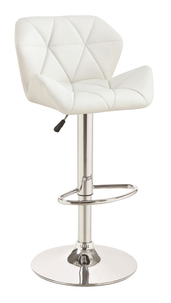 Pair of modern bar stools in white by Coaster