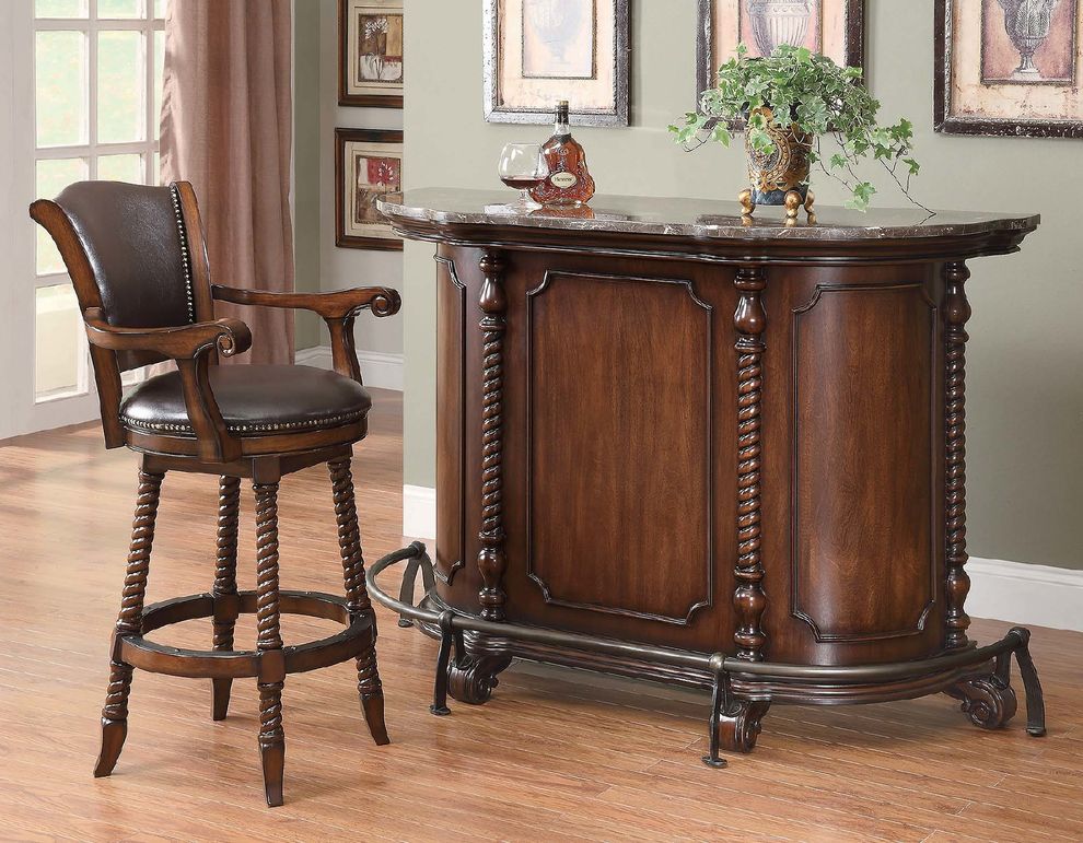 Traditional Bar Unit with Marble Top by Coaster