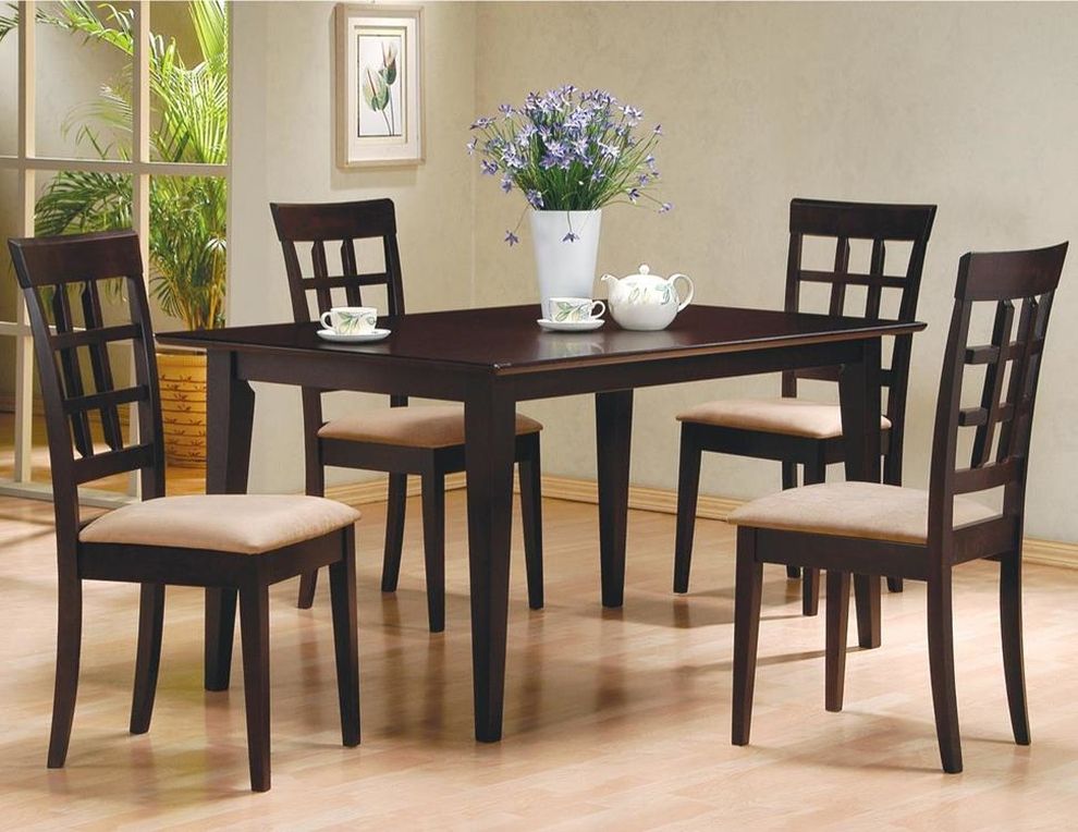Rectangular cappuccino wood dining table in casual style by Coaster