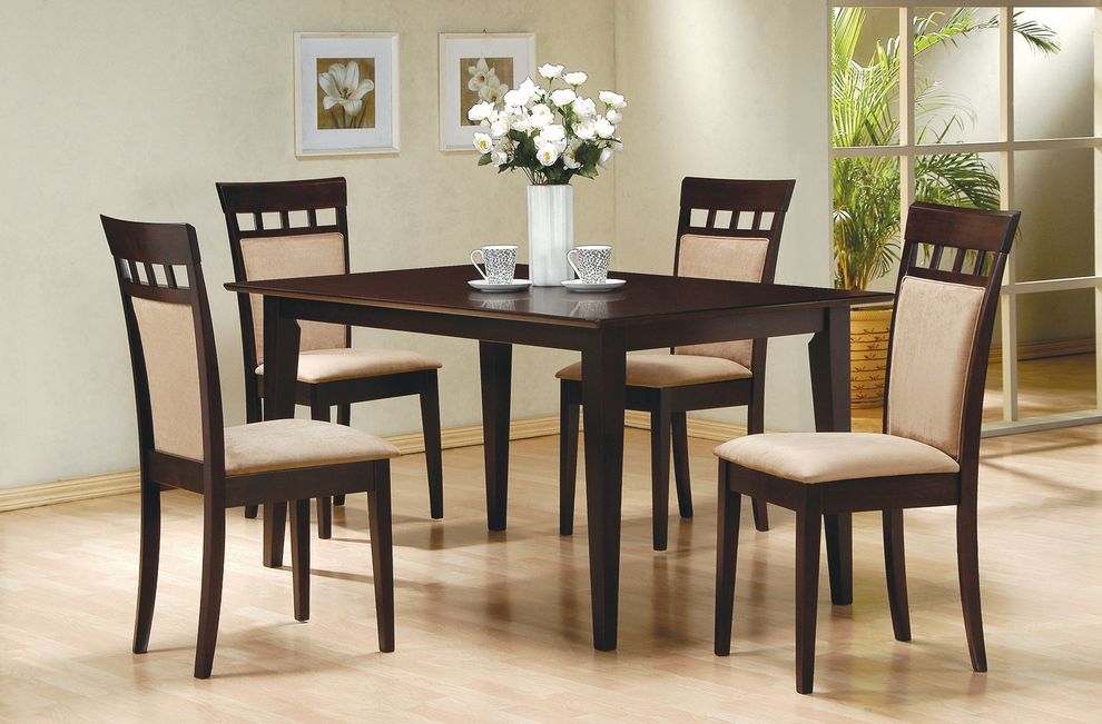 Rectangular cappuccino wood dining set by Coaster