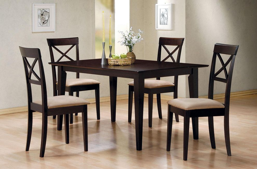 Rectangular cappuccino wood dining table by Coaster