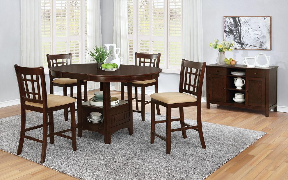 Cherry finish counter height dining table w/ leaf by Coaster