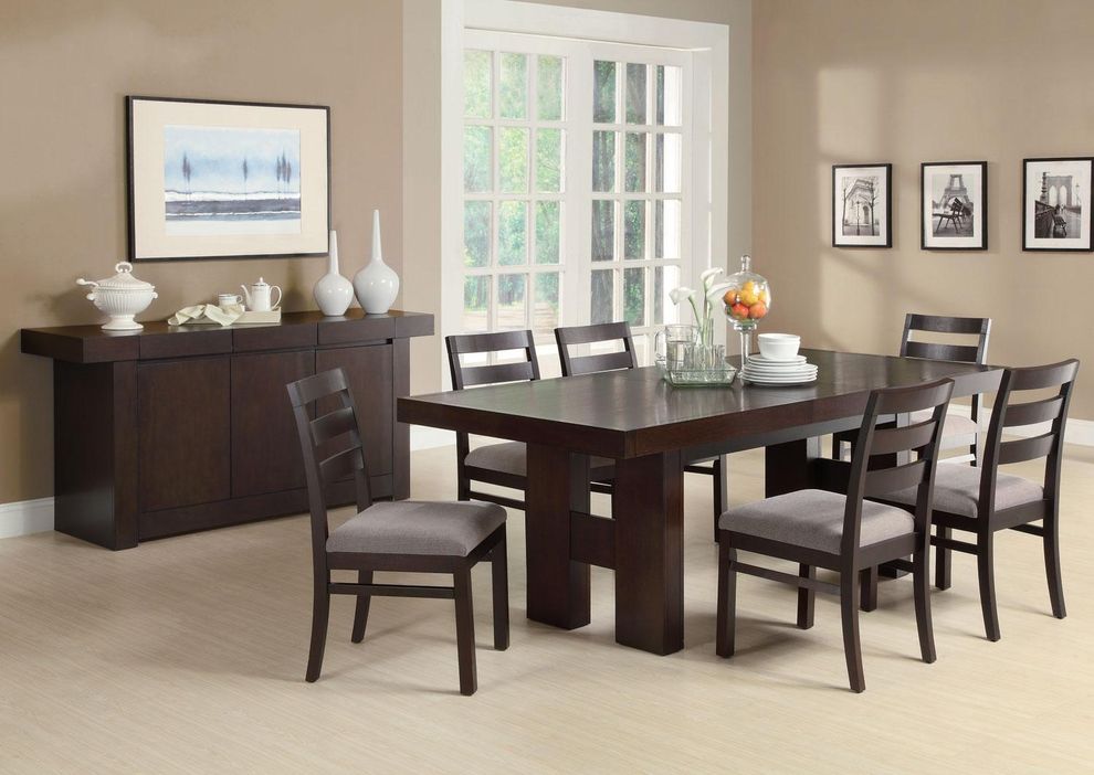 Modern dining table in espresso brown finish by Coaster