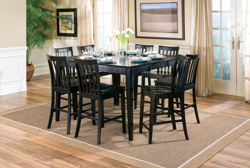 Black finish counter height dining table by Coaster