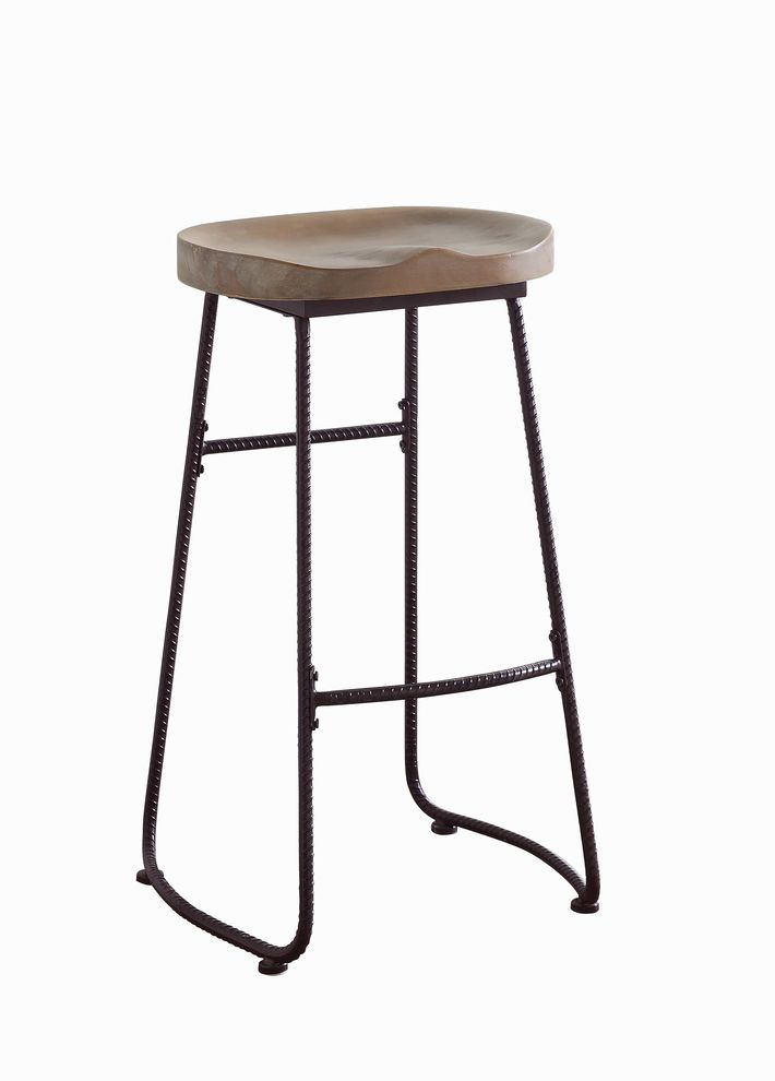 Industrial driftwood bar stool by Coaster