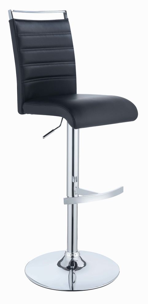Modern black adjustable bar stool by Coaster