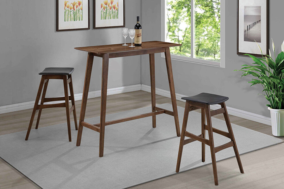 Mid-century natural walnut bar table by Coaster