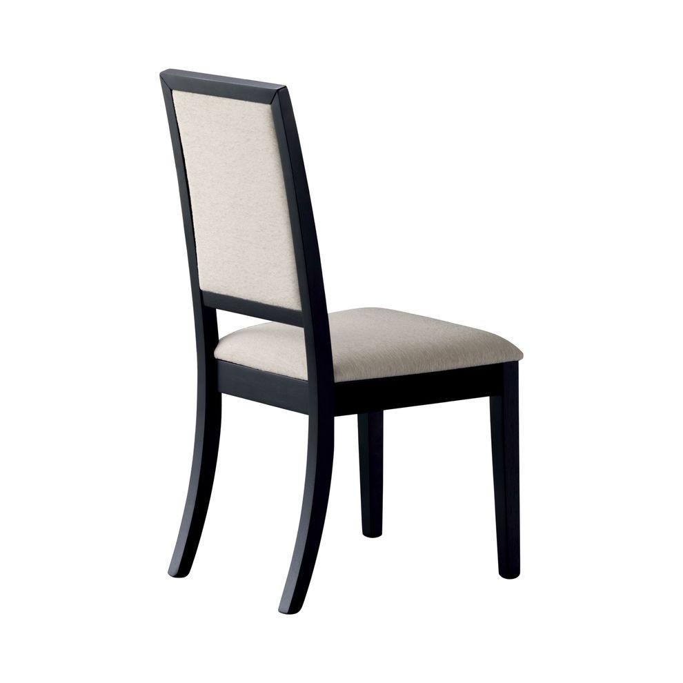 Side chair in distressed black finish by Coaster