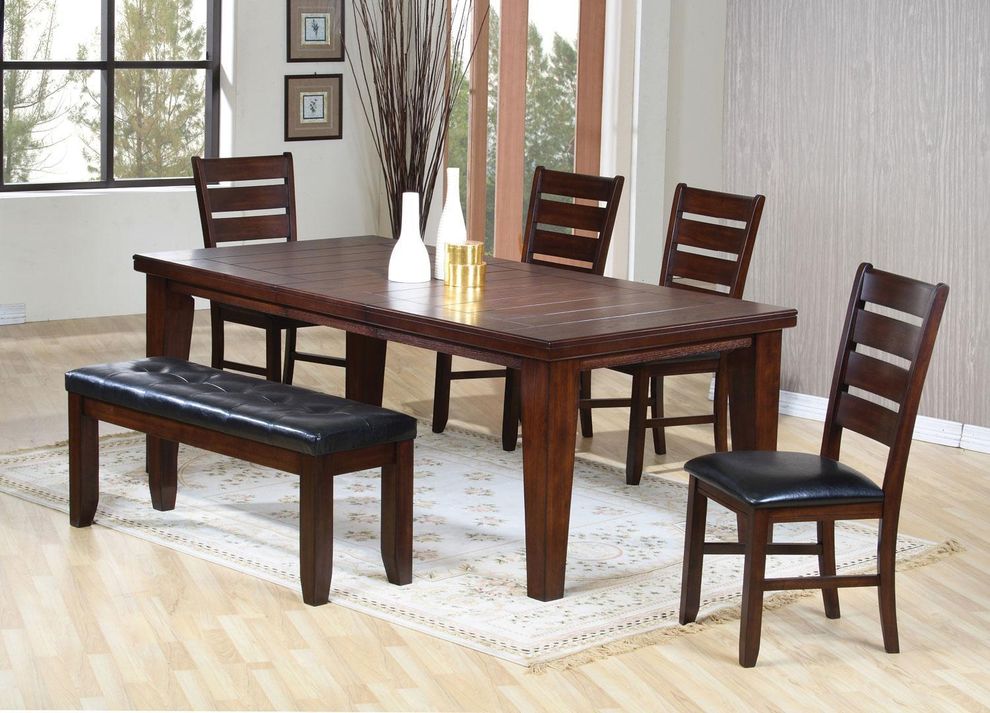 Oak finish contemporary dining table by Coaster