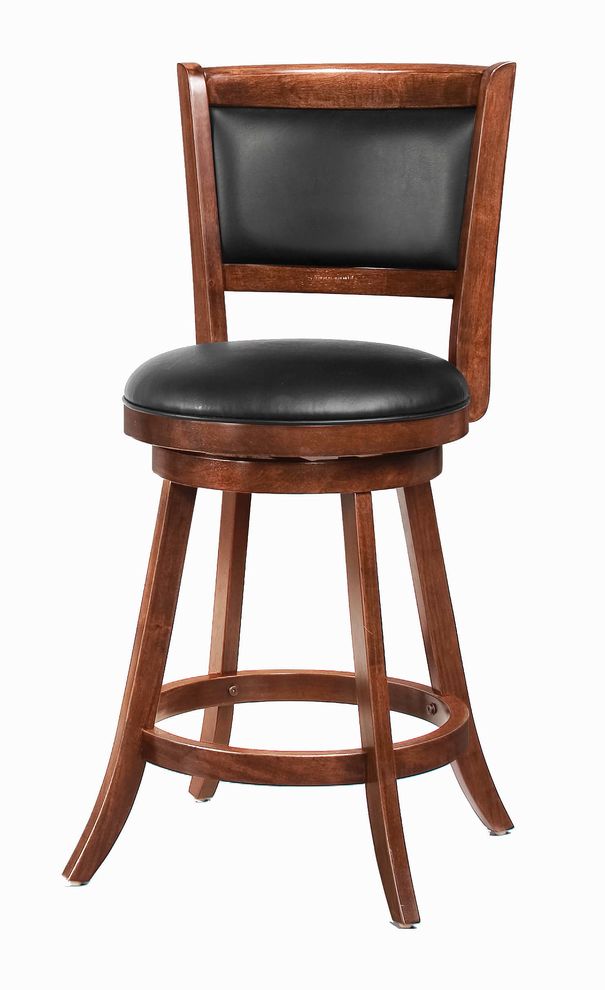 Transitional chestnut swivel counter stool by Coaster