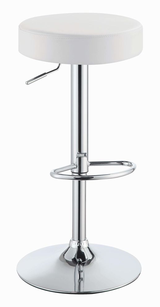 Modern white adjustable bar stool by Coaster