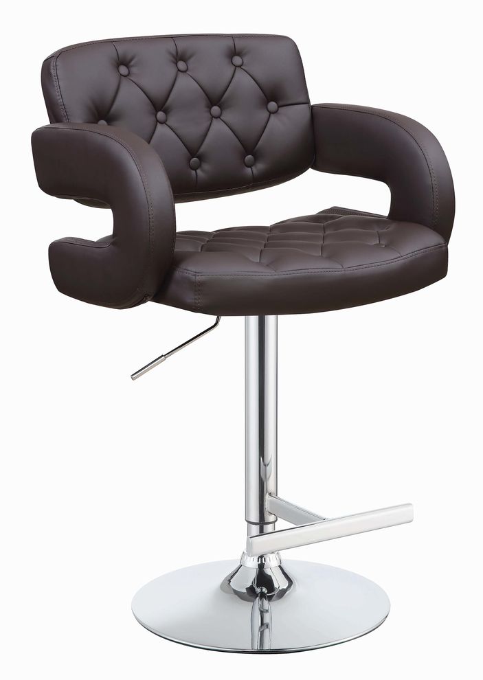 Designer bar stool in dark brown by Coaster