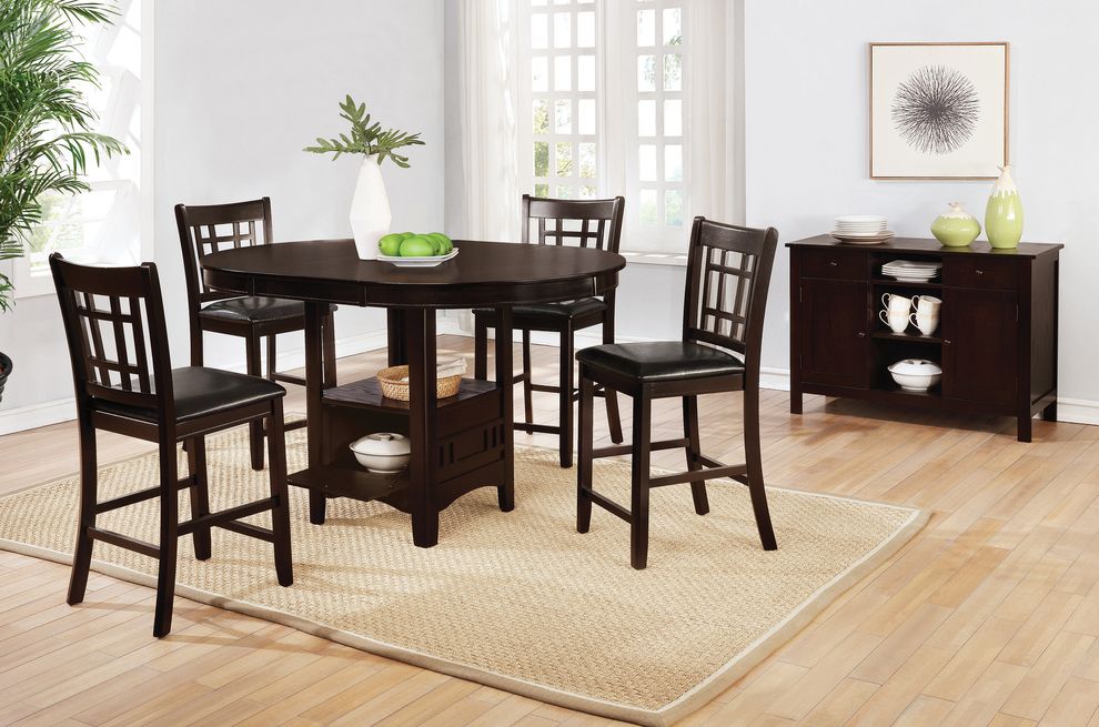 Cappuccino finish counter height dining set by Coaster