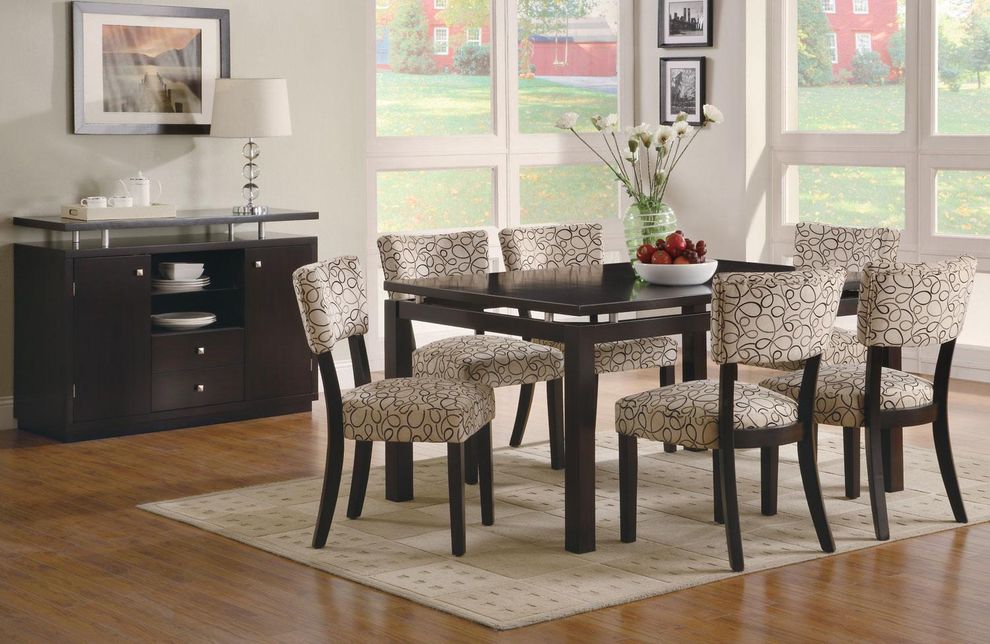 Modern dining table in dark cappuccino finish by Coaster