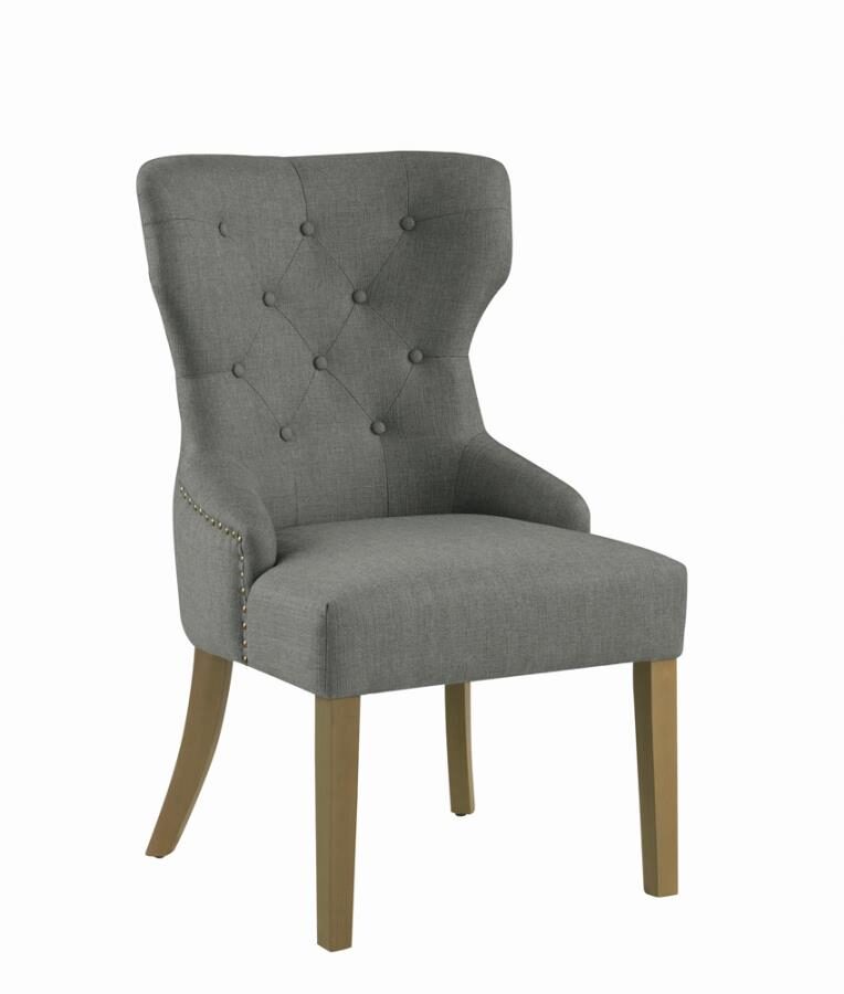 Modern gray and natural tufted dining chair by Coaster