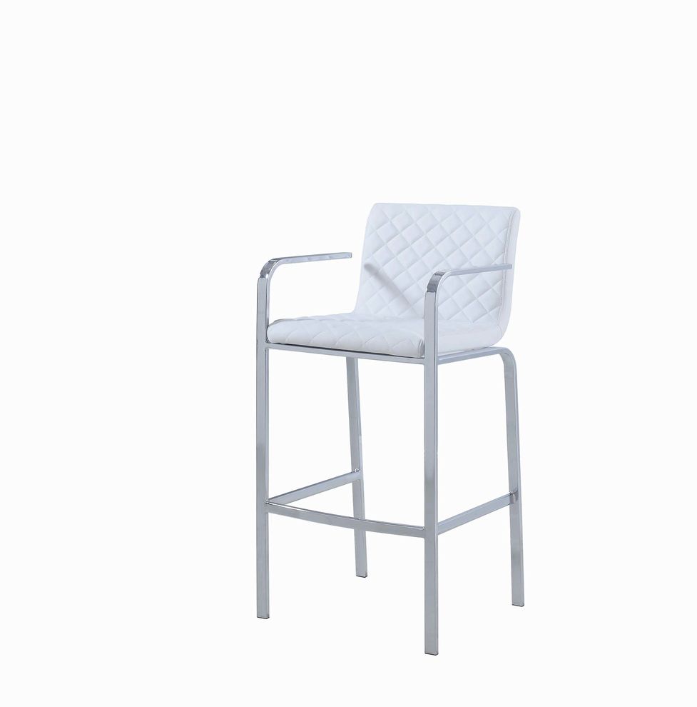 Contemporary white bar stool by Coaster