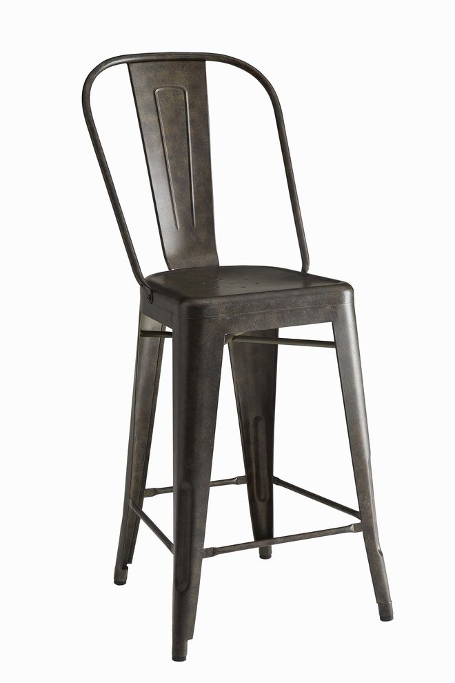 Rustic antique bronze bar stool by Coaster