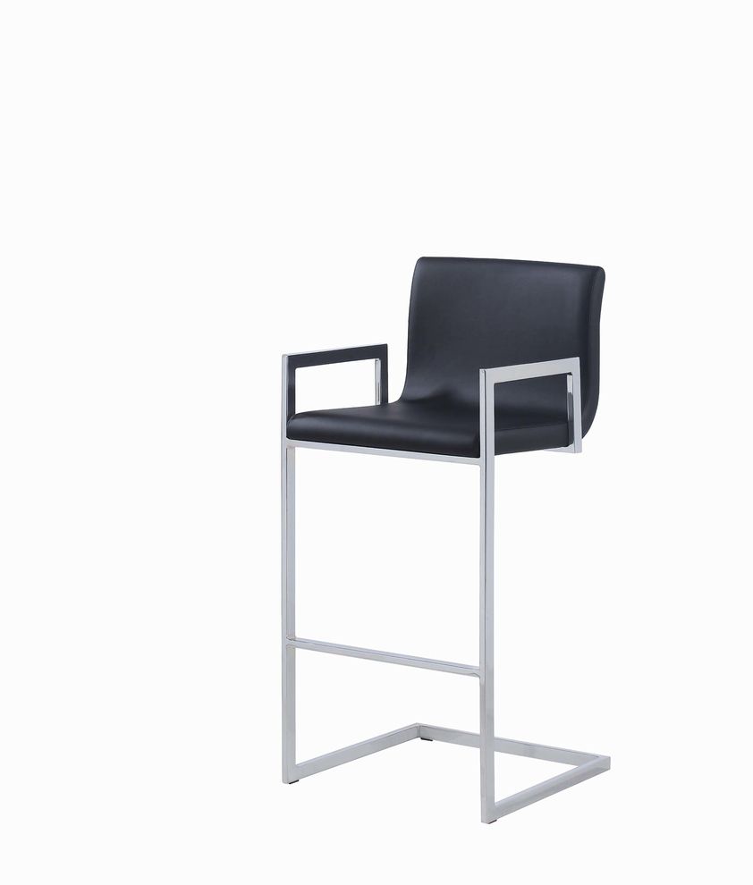 Contemporary black bar stool by Coaster
