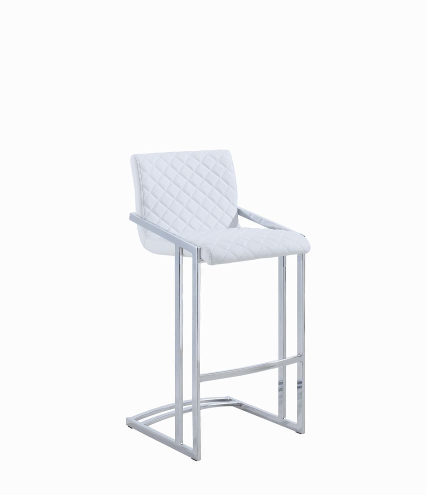 Contemporary white bar stool by Coaster