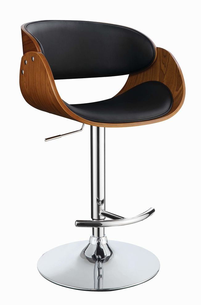 Modern black adjustable bar stool by Coaster