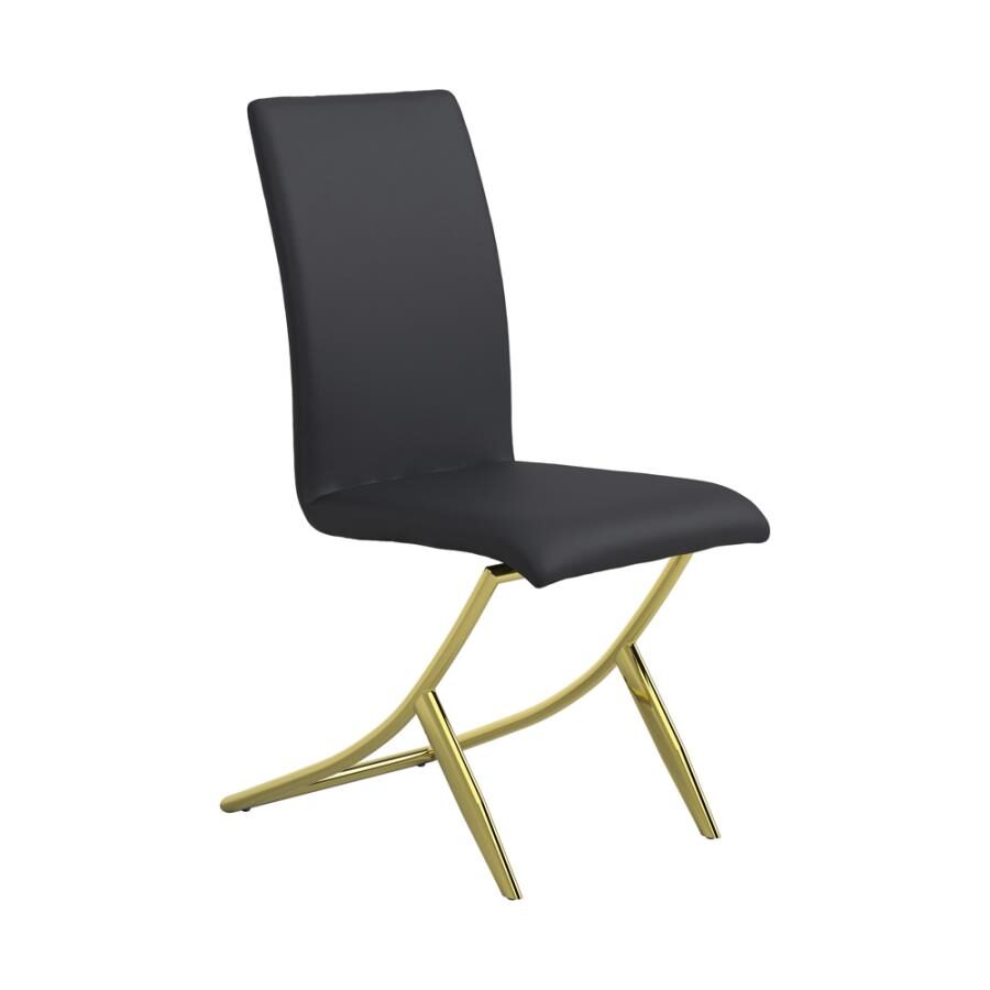 Black leatherette upholstery dining chair by Coaster